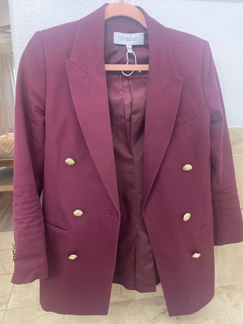 Derek Lam 10 Crosby Wine Red Blazer